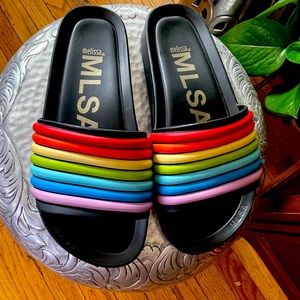 MLSA Melissa rainbow 🌈 slides super heavy duty. Made in Brazil